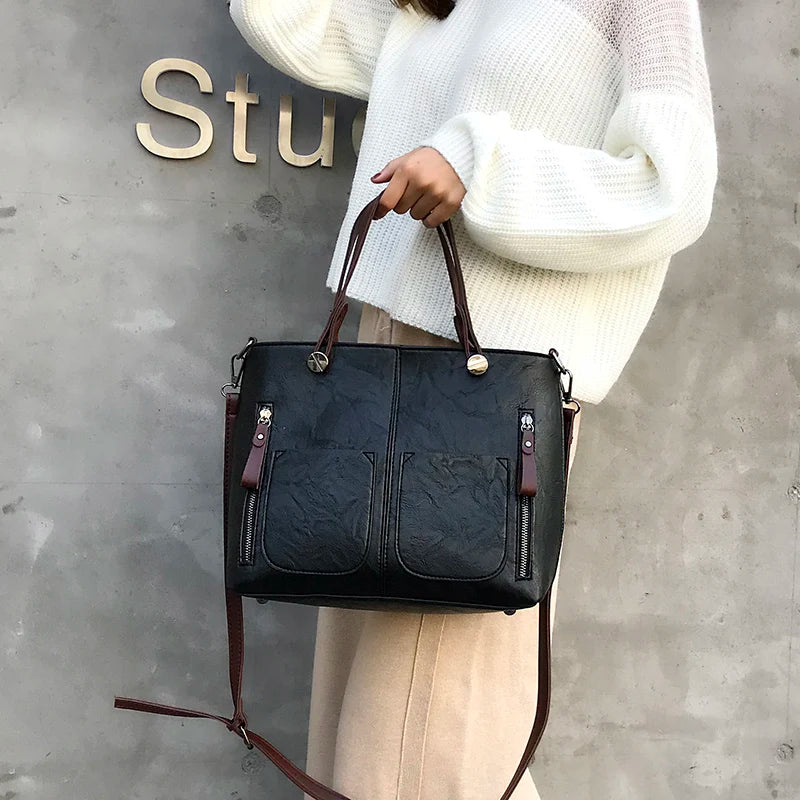 Nancy - Bolso de Mano con Bolsillos Frontales